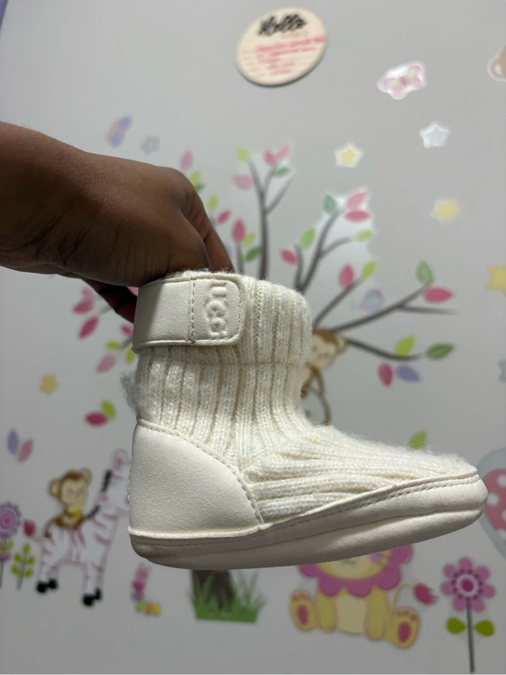 Baby UGG Cream Knit Ankle Boots